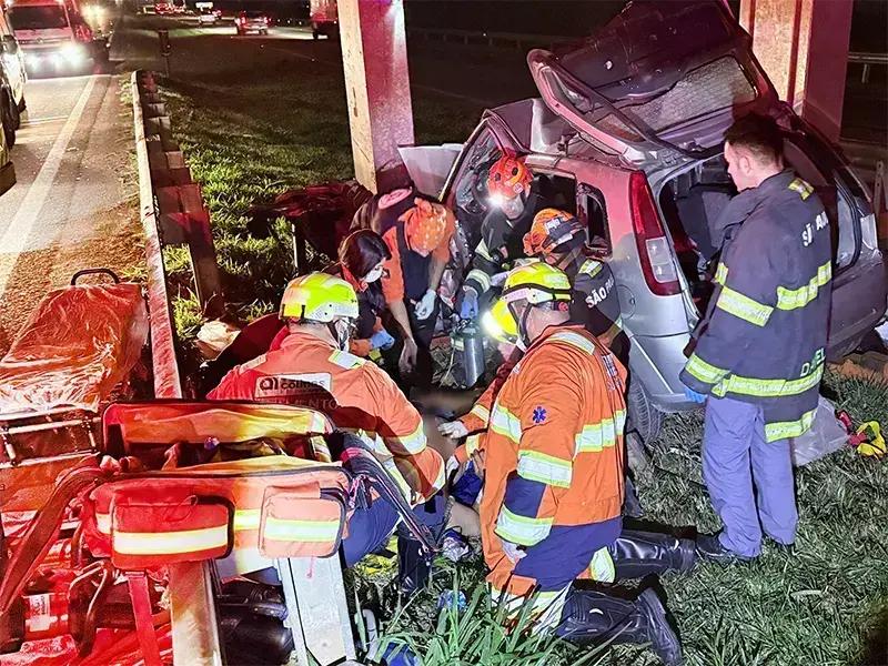 Acidente em Indaiatuba deixa três feridos após colisão violenta na rodovia