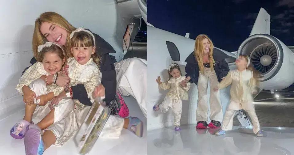 Virginia Fonseca Retorna da China e É Recebida pelas Filhas em Goiânia