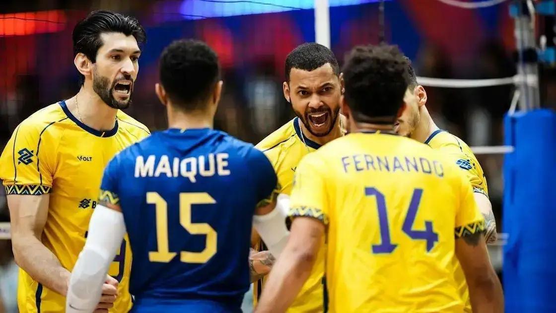 Brasil conquista liderança na Liga das Nações de Vôlei com vitória sobre Argentina