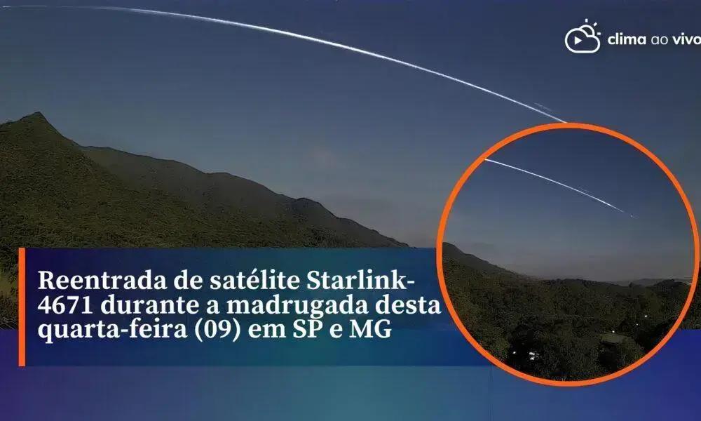 Fenômenos espaciais: reentrada de satélite Starlink ilumina céu de SP e MG