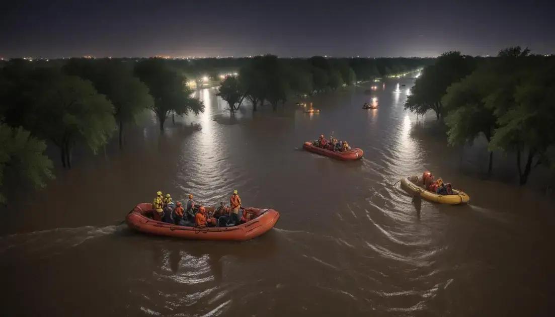 Inundação em Texas causa mortes e resgates urgentes após chuvas intensas